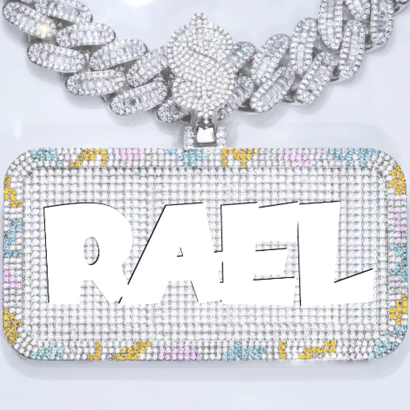 CUSTOM LETTER NECKLACE 3D COLORFUL SQUARE sold by The GUU Shop