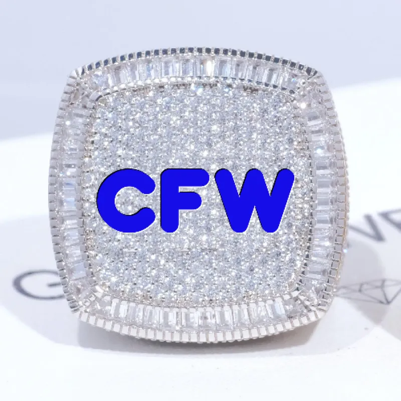 CUSTOM LETTER 3D ICED RING sold by The GUU Shop