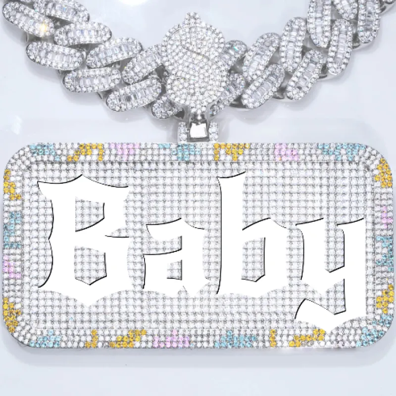 CUSTOM LETTER NECKLACE 3D COLORFUL SQUARE sold by The GUU Shop