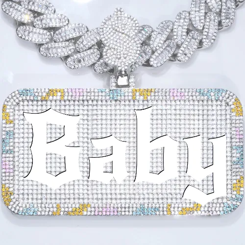 CUSTOM LETTER NECKLACE 3D COLORFUL SQUARE sold by The GUU Shop