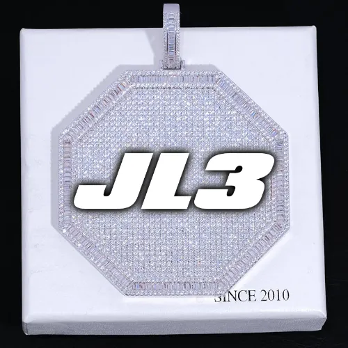 CUSTOM LETTER NECKLACE 3D BIG OCTAGON sold by The GUU Shop