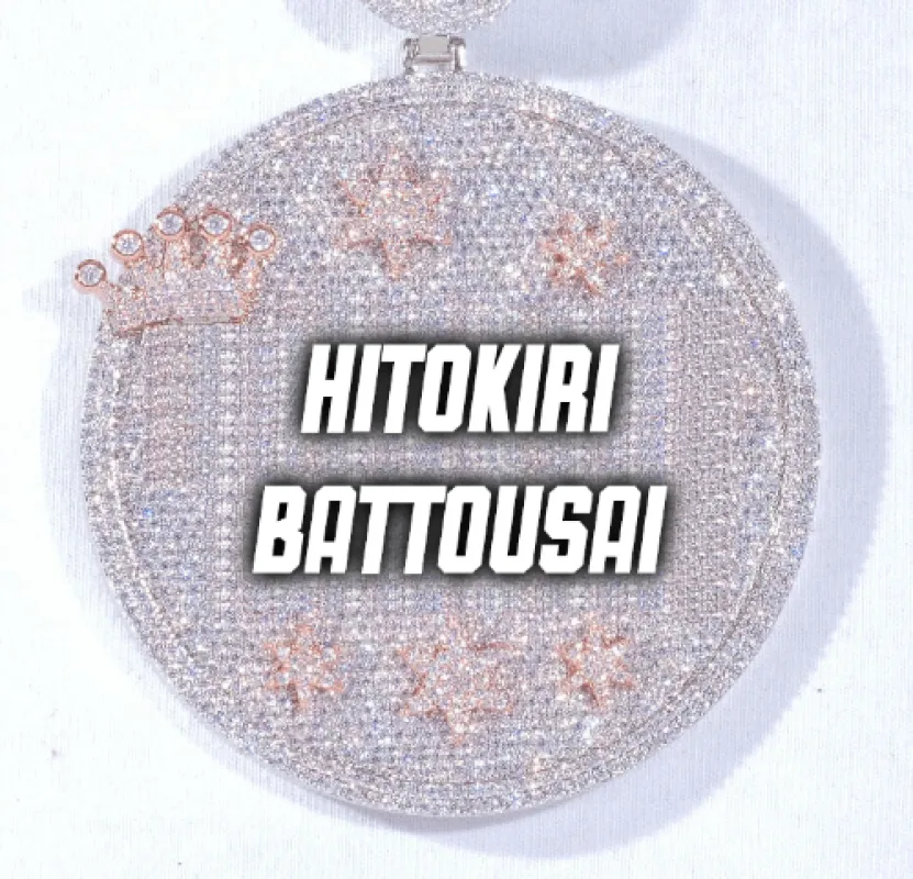 CUSTOM LETTER NECKLACE 3D BIG CROWN DISC sold by The GUU Shop