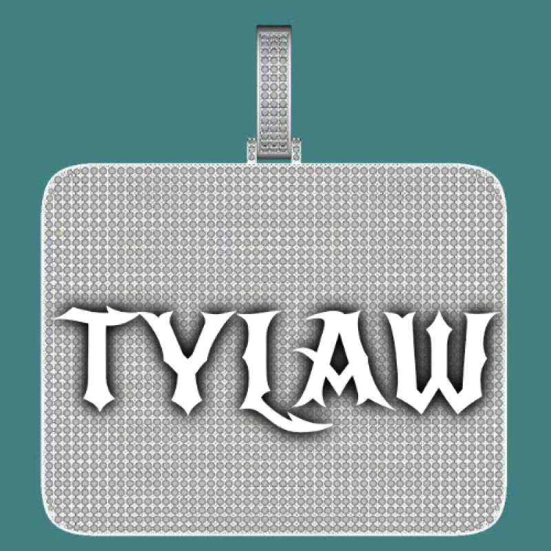 CUSTOM LETTER NECKLACE 3D BIG SQUARE sold by The GUU Shop