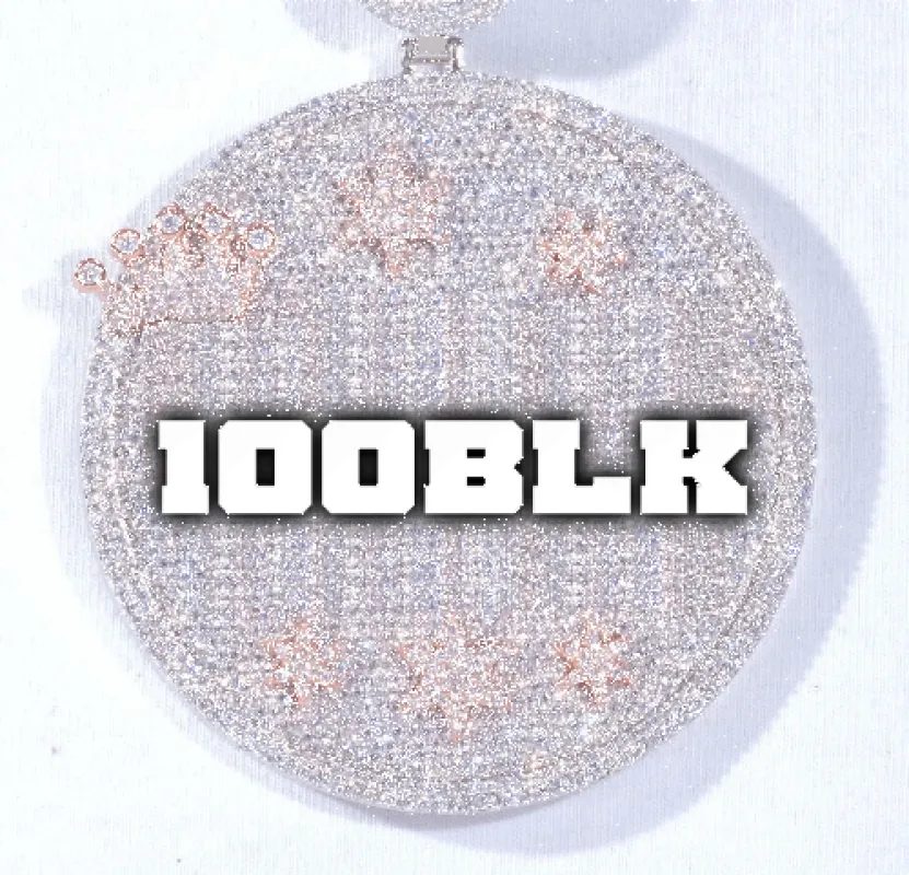 CUSTOM LETTER NECKLACE 3D BIG CROWN DISC made by The GUU Shop