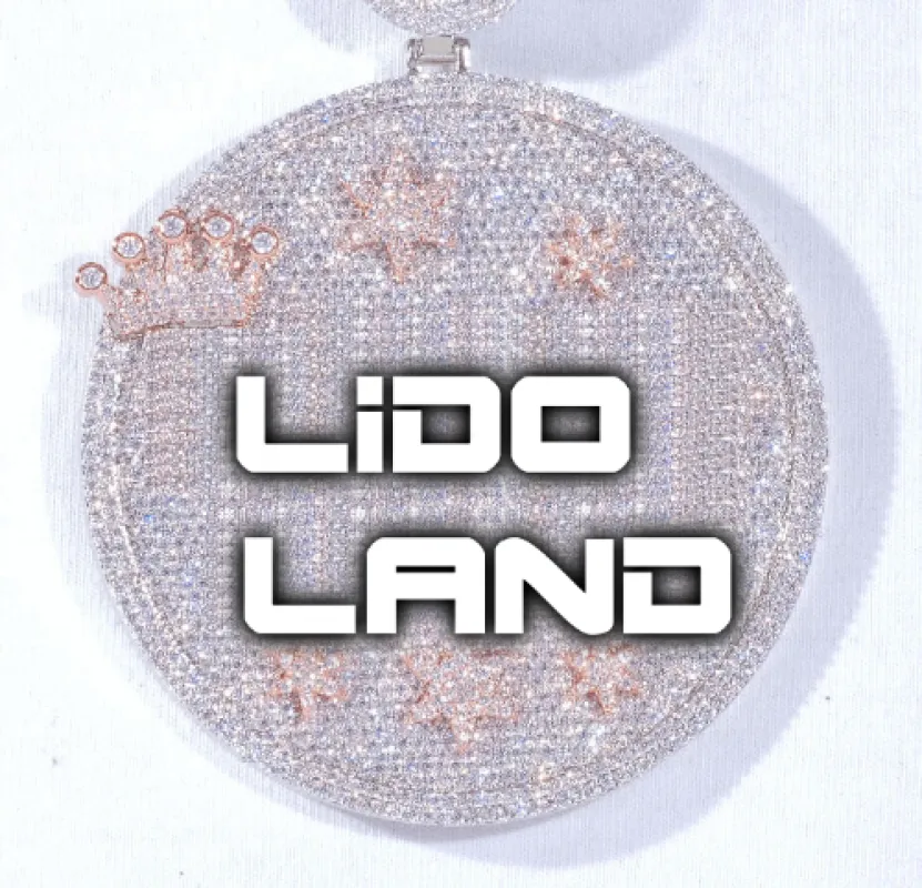 CUSTOM LETTER NECKLACE 3D BIG CROWN DISC sold by The GUU Shop