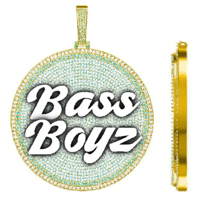 CUSTOM LETTER NECKLACE 3D BIG DISC sold by The GUU Shop