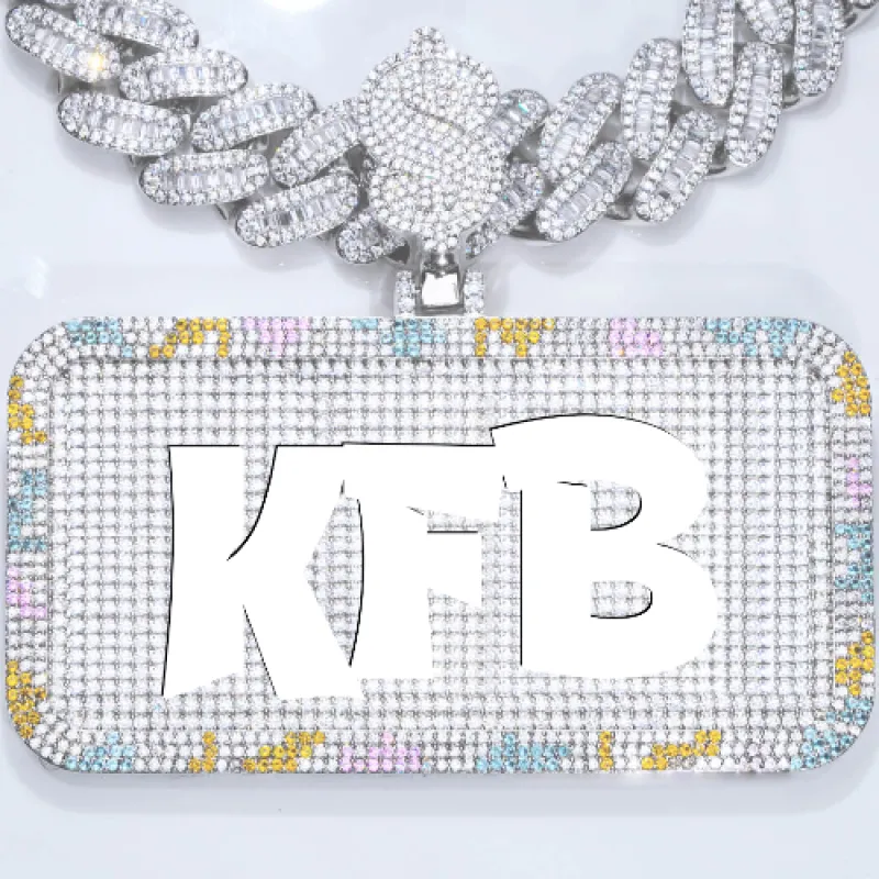 CUSTOM LETTER NECKLACE 3D COLORFUL SQUARE sold by The GUU Shop