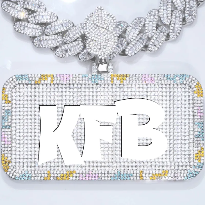 CUSTOM LETTER NECKLACE 3D COLORFUL SQUARE sold by The GUU Shop