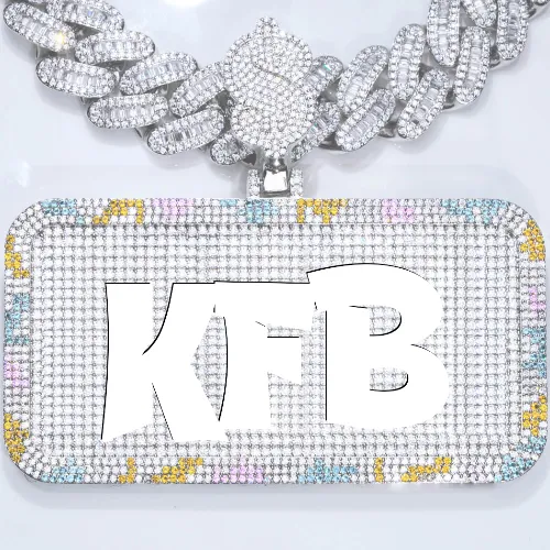 CUSTOM LETTER NECKLACE 3D COLORFUL SQUARE sold by The GUU Shop