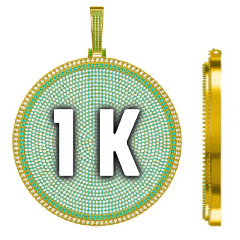 CUSTOM LETTER NECKLACE 3D BIG DISC made by The GUU Shop