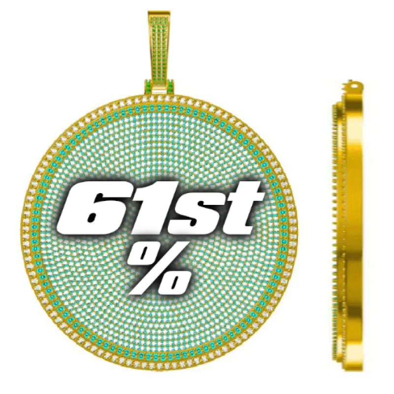 CUSTOM LETTER NECKLACE 3D BIG DISC sold by The GUU Shop