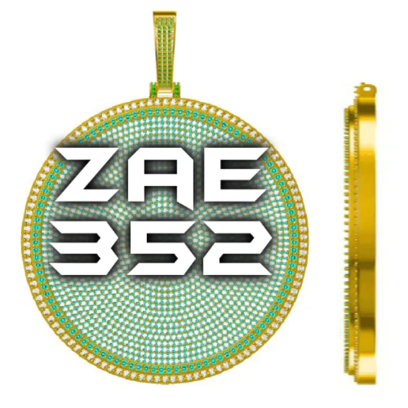 CUSTOM LETTER NECKLACE 3D BIG DISC sold by The GUU Shop