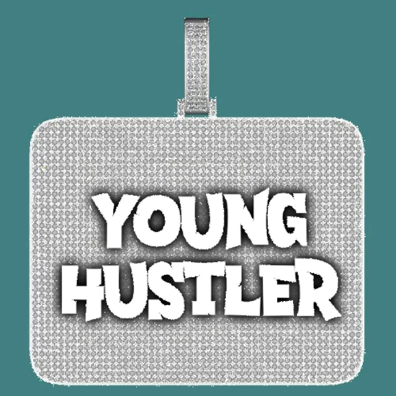 CUSTOM LETTER NECKLACE 3D BIG SQUARE sold by The GUU Shop