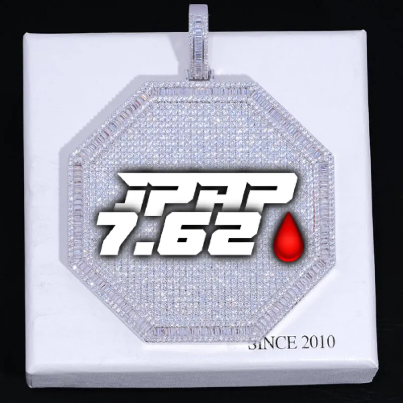 CUSTOM LETTER NECKLACE 3D BIG OCTAGON sold by The GUU Shop