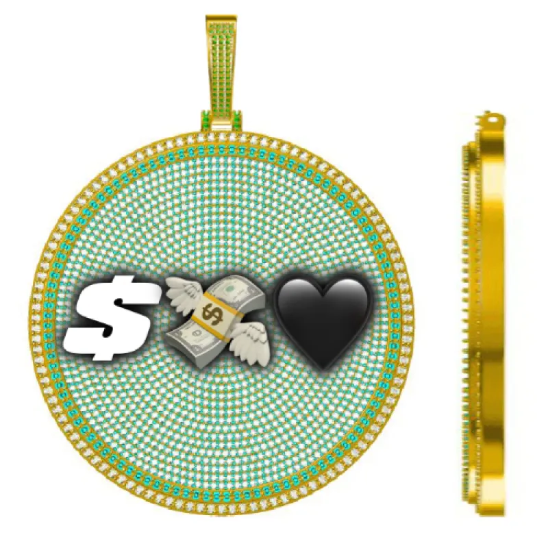 CUSTOM LETTER NECKLACE 3D BIG DISC sold by The GUU Shop