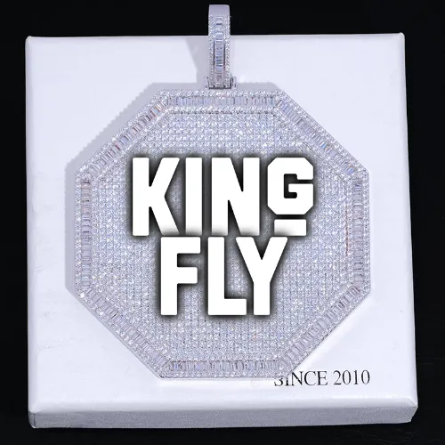 CUSTOM LETTER NECKLACE 3D BIG OCTAGON sold by The GUU Shop