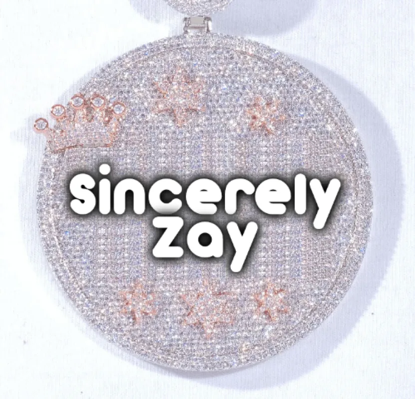 CUSTOM LETTER NECKLACE 3D BIG CROWN DISC sold by The GUU Shop