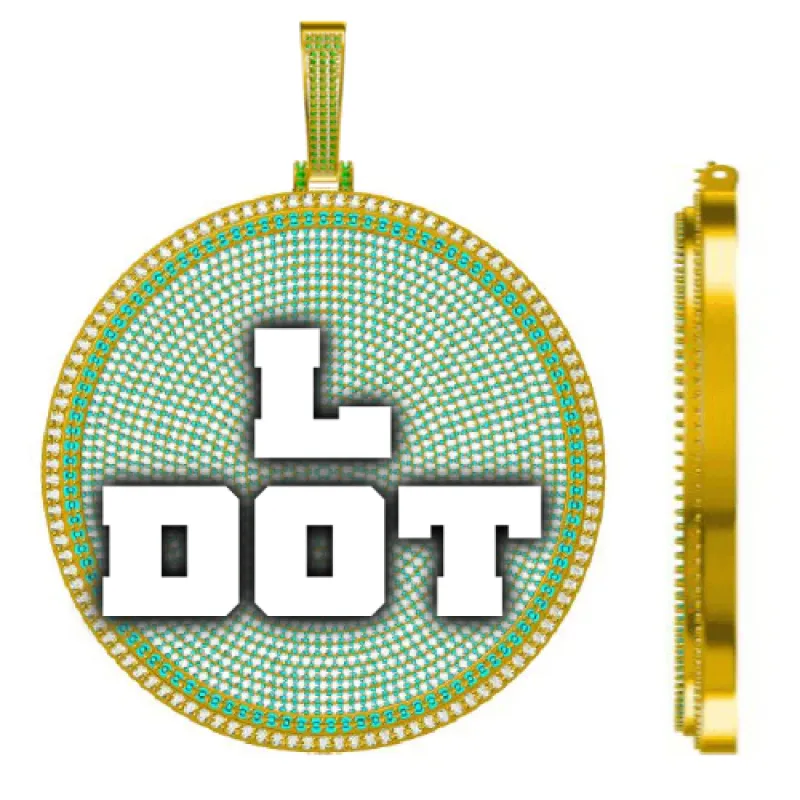 CUSTOM LETTER NECKLACE 3D BIG DISC sold by The GUU Shop