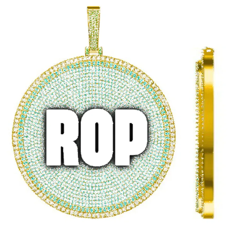 CUSTOM LETTER NECKLACE 3D BIG DISC sold by The GUU Shop