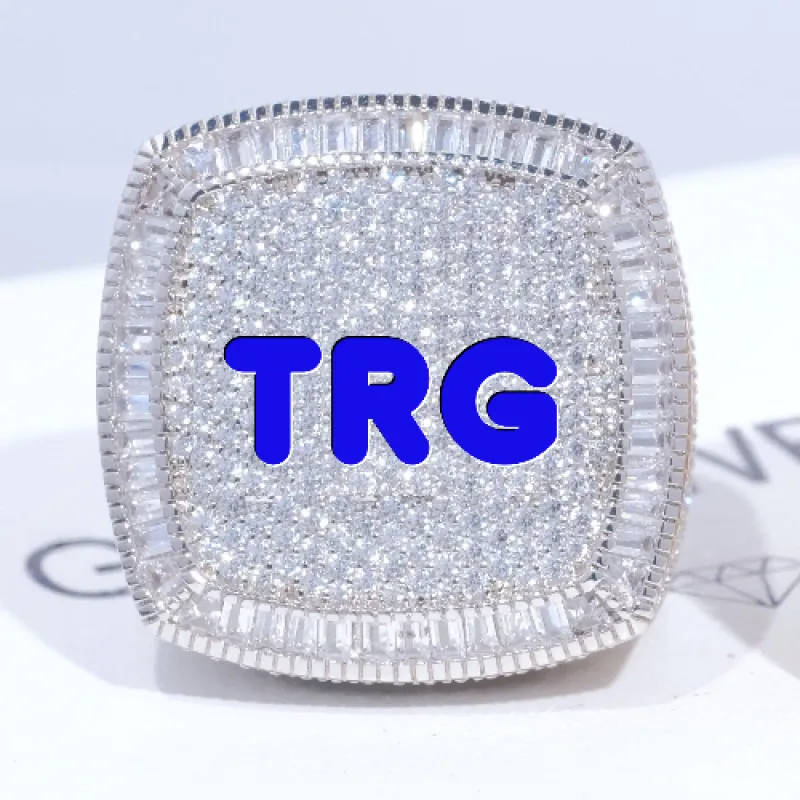 CUSTOM LETTER 3D ICED RING sold by The GUU Shop