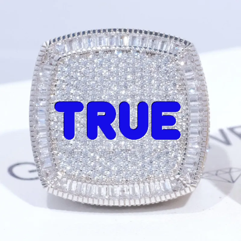 CUSTOM LETTER 3D ICED RING sold by The GUU Shop