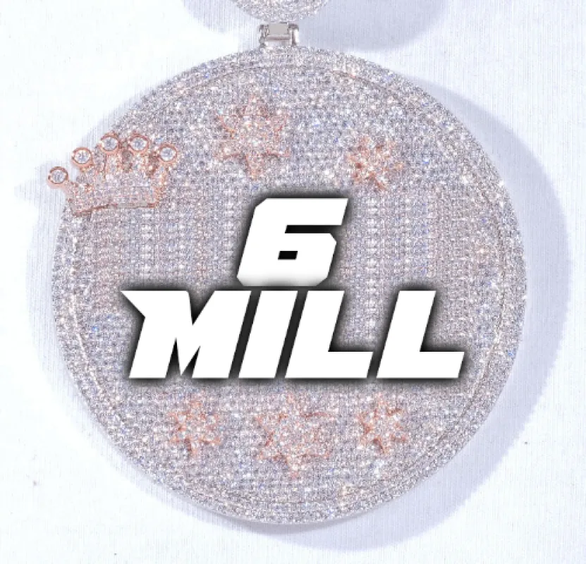 CUSTOM LETTER NECKLACE 3D BIG CROWN DISC sold by The GUU Shop