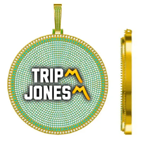 CUSTOM LETTER NECKLACE 3D BIG DISC sold by The GUU Shop