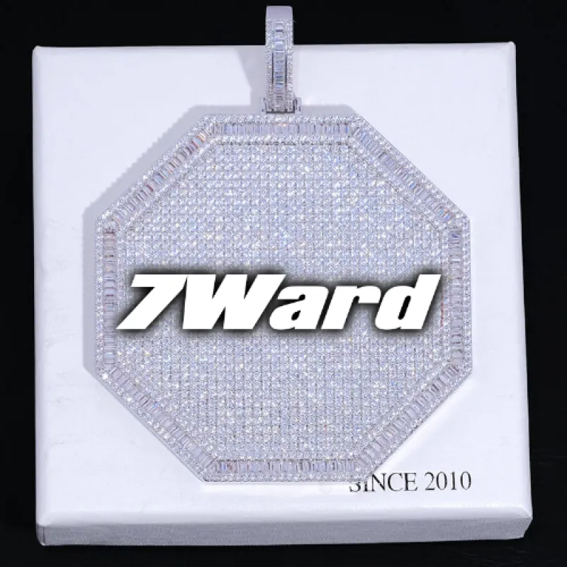 CUSTOM LETTER NECKLACE 3D BIG OCTAGON sold by The GUU Shop