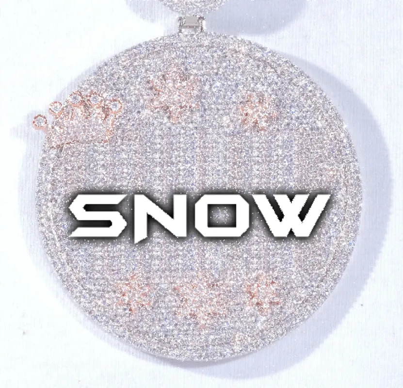 CUSTOM LETTER NECKLACE 3D BIG CROWN DISC sold by The GUU Shop