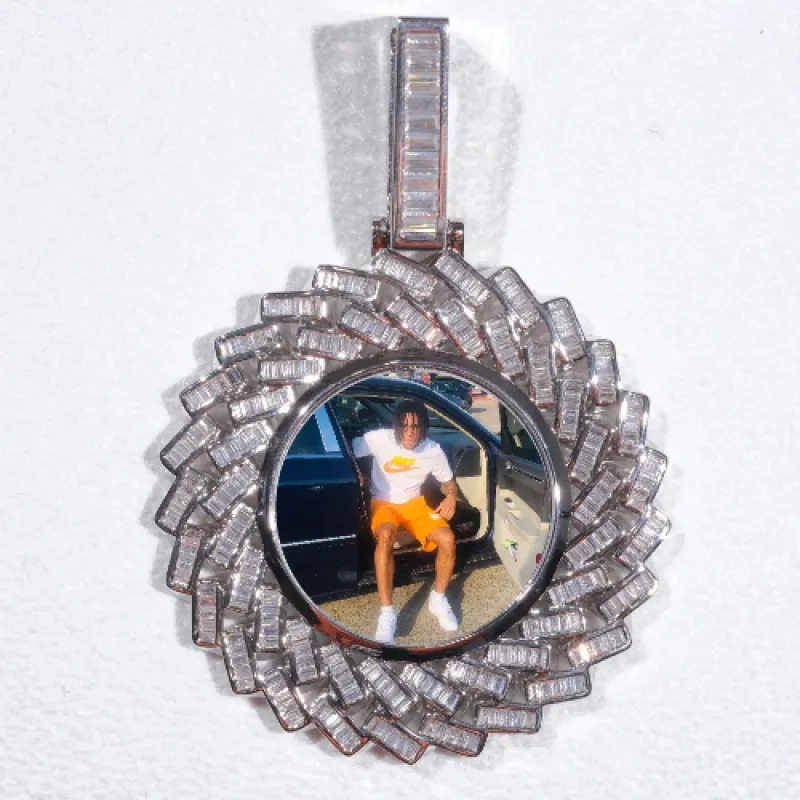 Large 3D Baguette Custom Picture Pendant sold by The GUU Shop