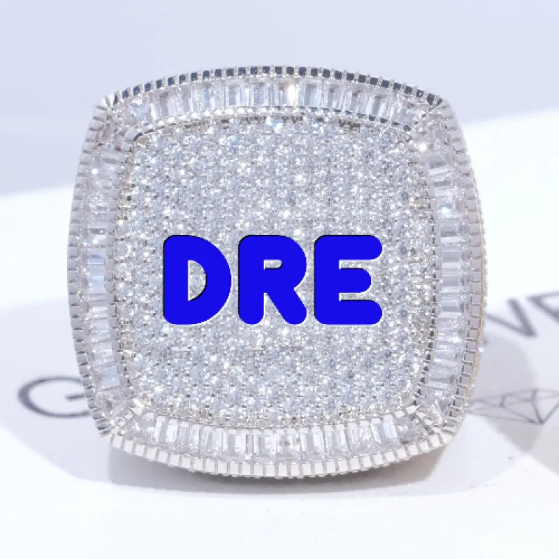 CUSTOM LETTER 3D ICED RING sold by The GUU Shop