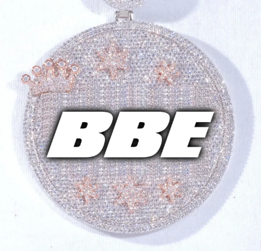 CUSTOM LETTER NECKLACE 3D BIG CROWN DISC sold by The GUU Shop