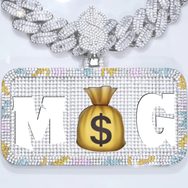 CUSTOM LETTER NECKLACE 3D COLORFUL SQUARE sold by The GUU Shop