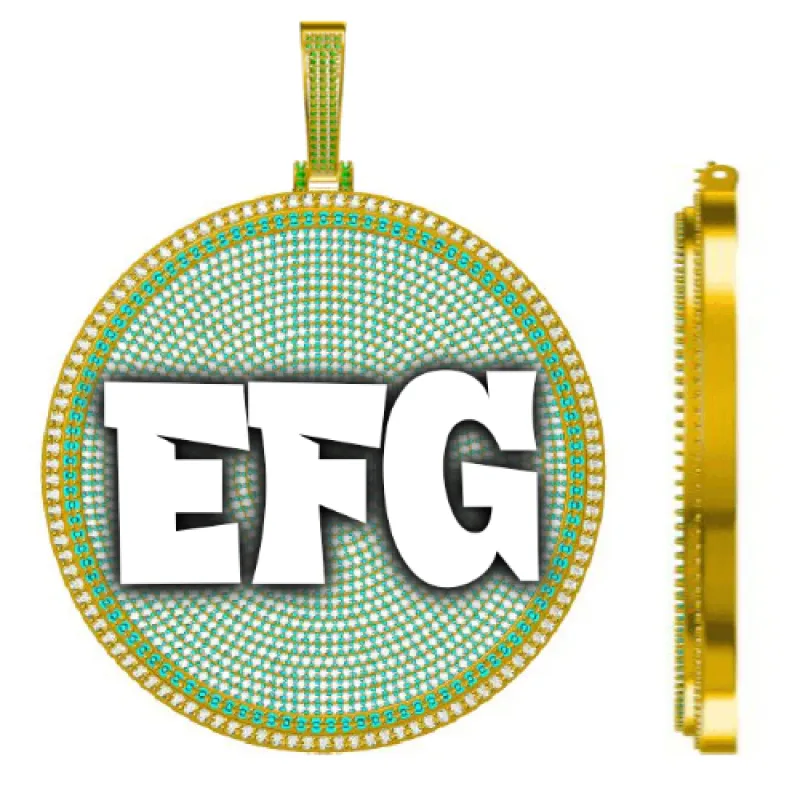 CUSTOM LETTER NECKLACE 3D BIG DISC sold by The GUU Shop