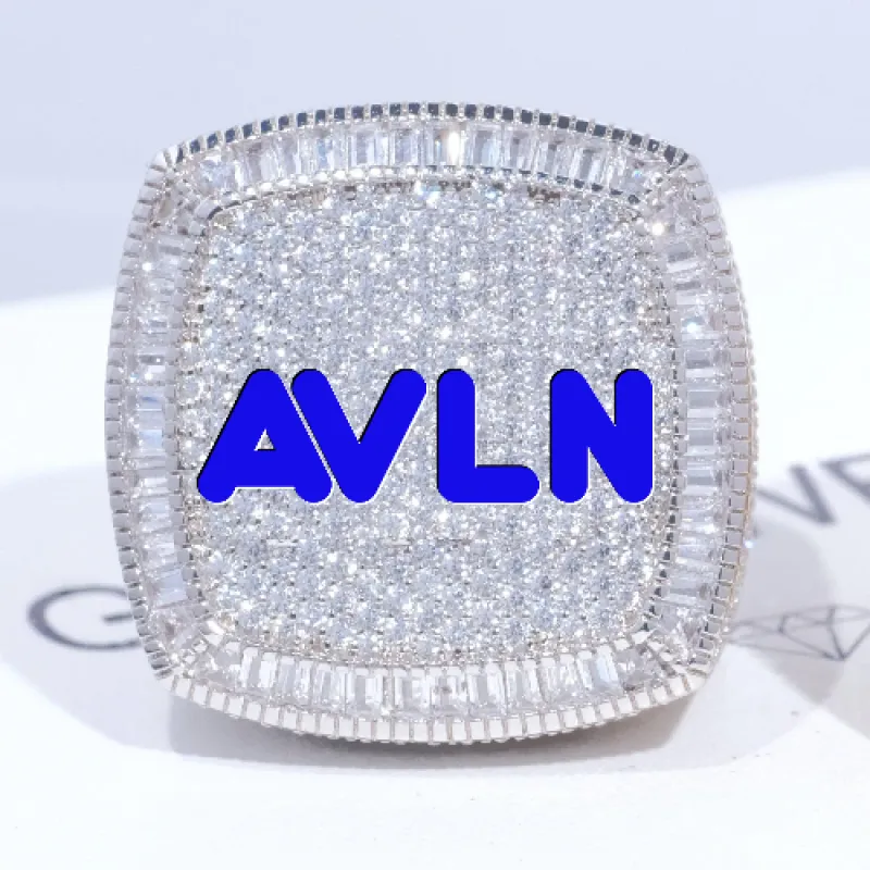 CUSTOM LETTER 3D ICED RING sold by The GUU Shop