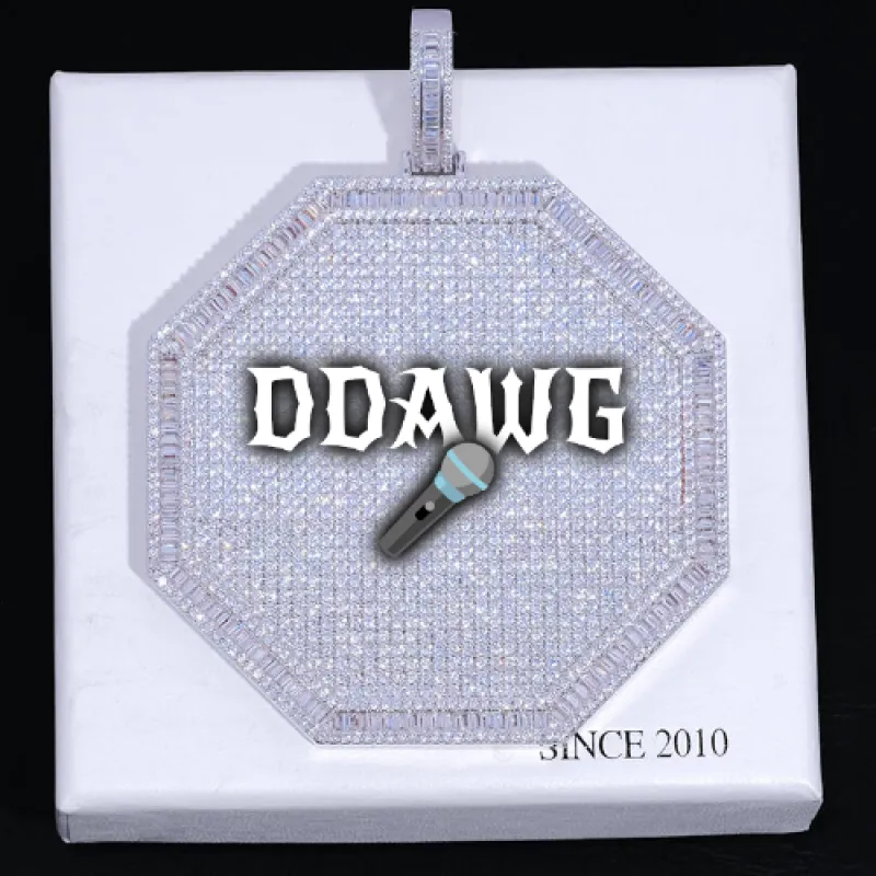CUSTOM LETTER NECKLACE 3D BIG OCTAGON sold by The GUU Shop