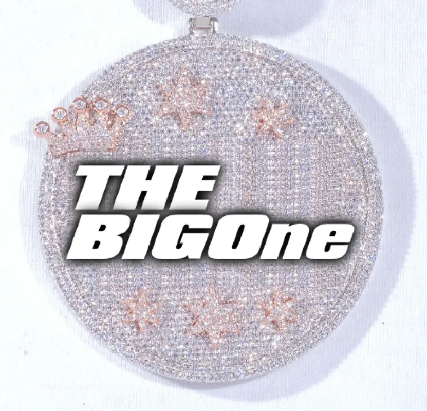 CUSTOM LETTER NECKLACE 3D BIG CROWN DISC sold by The GUU Shop