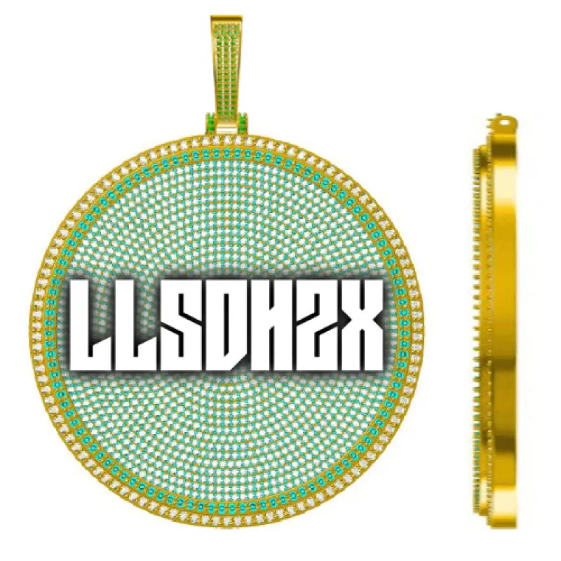 CUSTOM LETTER NECKLACE 3D BIG DISC sold by The GUU Shop