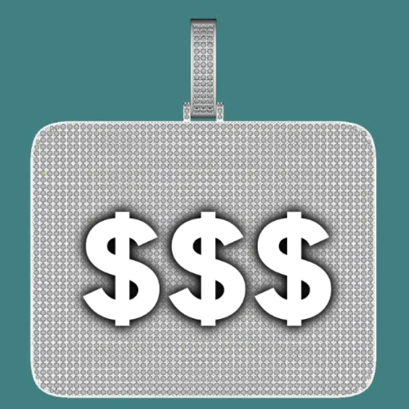 CUSTOM LETTER NECKLACE 3D BIG SQUARE sold by The GUU Shop