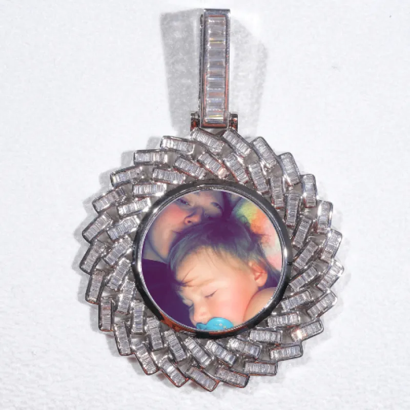 Large 3D Baguette Custom Picture Pendant sold by The GUU Shop