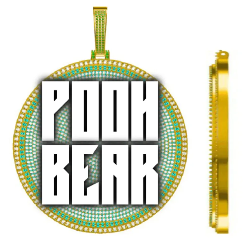 CUSTOM LETTER NECKLACE 3D BIG DISC sold by The GUU Shop