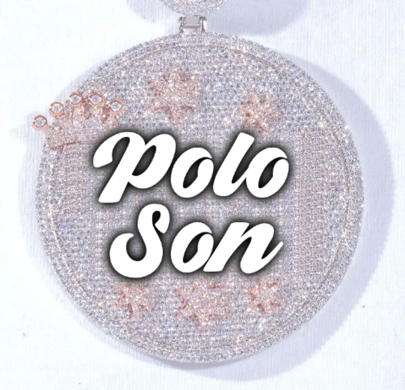 CUSTOM LETTER NECKLACE 3D BIG CROWN DISC sold by The GUU Shop