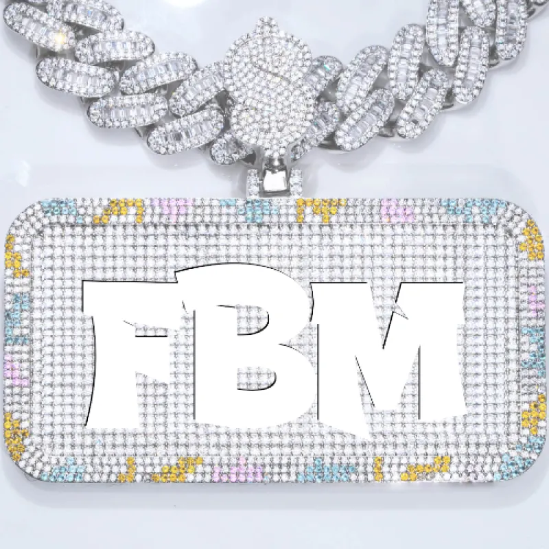 CUSTOM LETTER NECKLACE 3D COLORFUL SQUARE sold by The GUU Shop