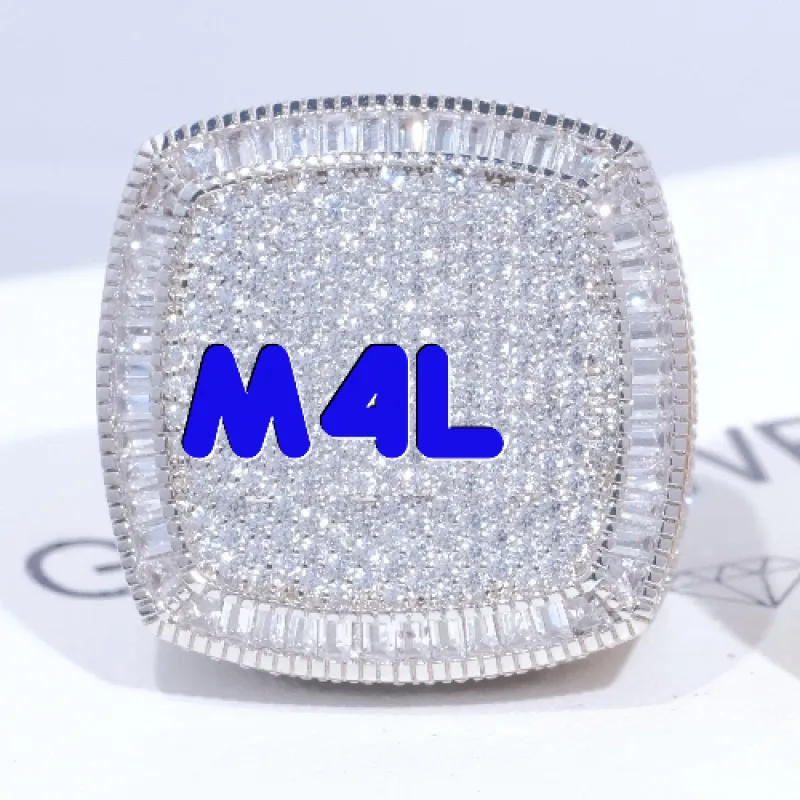 CUSTOM LETTER 3D ICED RING sold by The GUU Shop