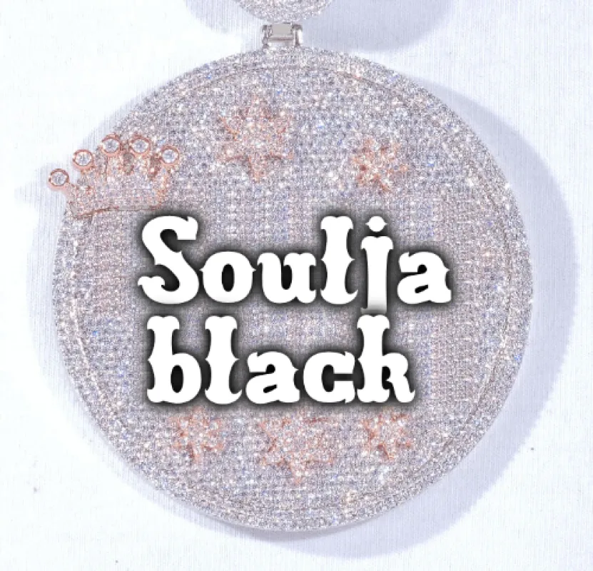 CUSTOM LETTER NECKLACE 3D BIG CROWN DISC sold by The GUU Shop