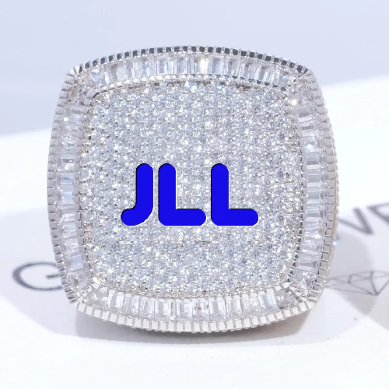 CUSTOM LETTER 3D ICED RING sold by The GUU Shop