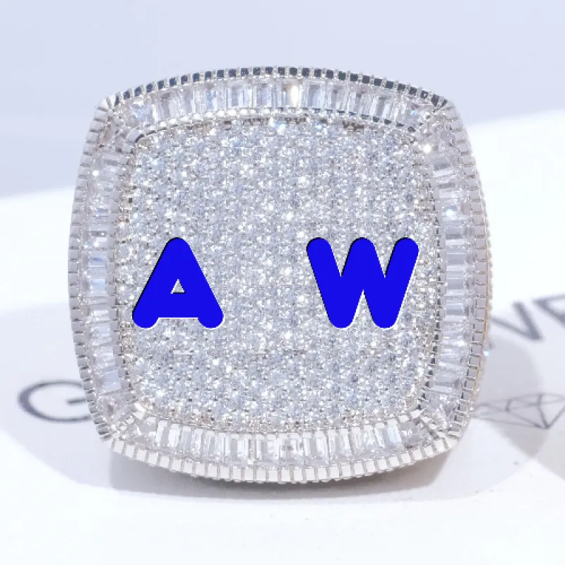 CUSTOM LETTER 3D ICED RING made by The GUU Shop