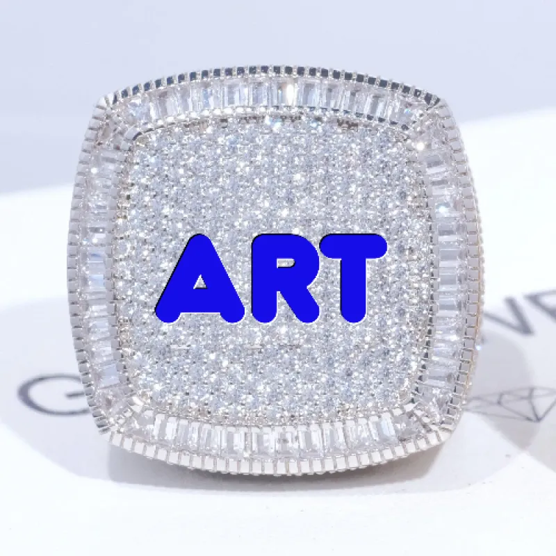 CUSTOM LETTER 3D ICED RING sold by The GUU Shop