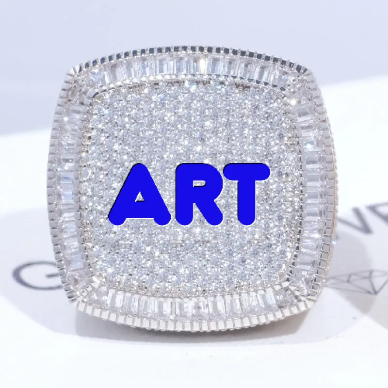 CUSTOM LETTER 3D ICED RING sold by The GUU Shop