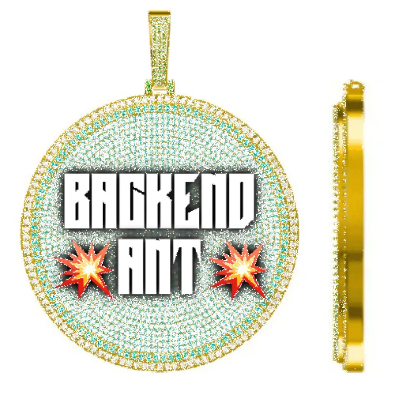 CUSTOM LETTER NECKLACE 3D BIG DISC made by The GUU Shop